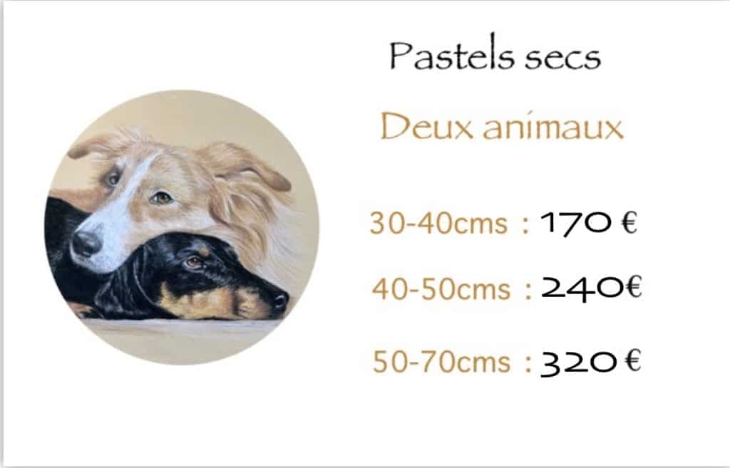 Tarifs portrait deux animaux pastels secs