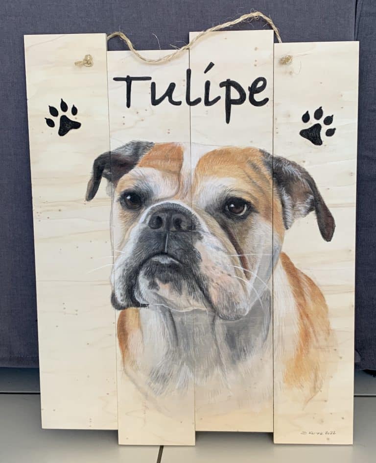 portrait peinture sur bois